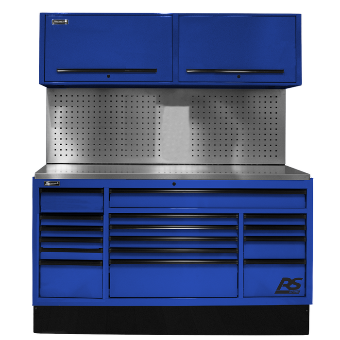 Homak Manufacturing 72'' CTS Centralized Tool Storage with Tool Board Back Splash Set, Blue HOMBLCTS72002