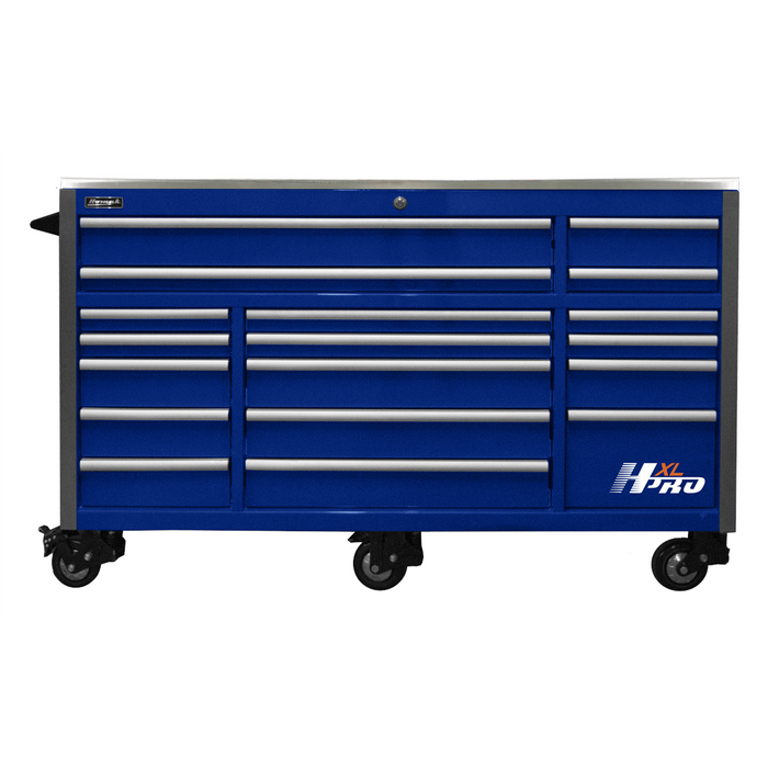 Homak Manufacturing 72 in. HXL 17-Drawer Roller Cabinet - Blue HOMHX04072172