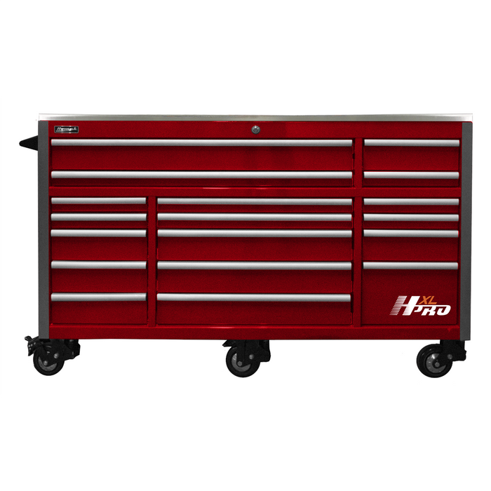 Homak Manufacturing 72 in. HXL 17-Drawer Roller Cabinet - Red HOMHX04072173