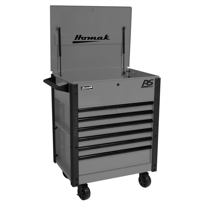 Homak Manufacturing 35" Pro Series 7-Drawer Service Cart, Grey HOMGR06035247