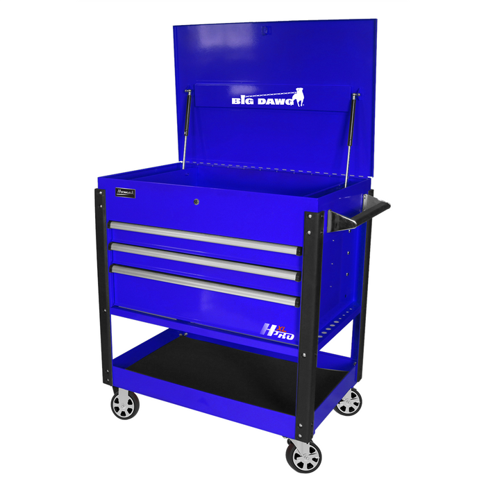 Homak Manufacturing 43'' 3-Drawer Service Cart - Blue HOMBL06043030