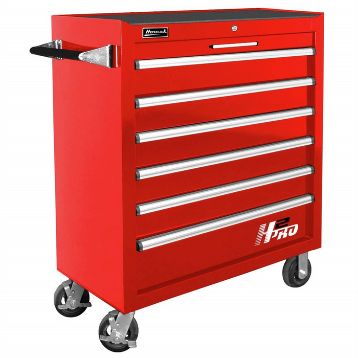 Homak Manufacturing H2Pro Series 36" 6-Drawer Roller Cabinet, Red HOMRD04036061