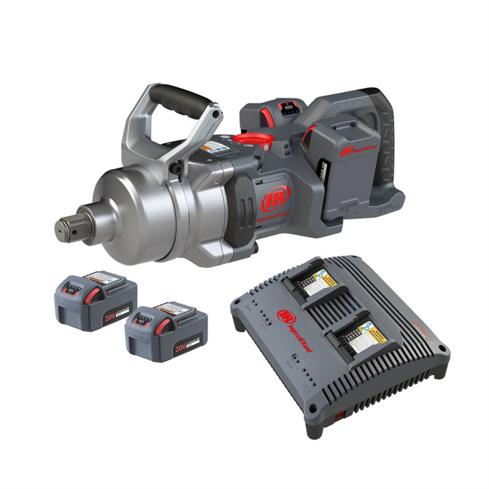 Ingersoll Rand 1'' 20V Cordless Impact Wrench 4 Battery Kit, 2600 ft-lb Torque, Friction Ring-Thru-hole Retainer, D-Handle IRTW9491-K4E