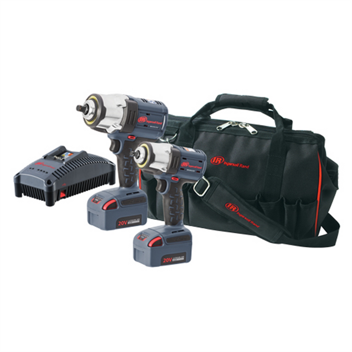 Ingersoll Rand 20V Cordless Impact Wrench Combo Kit – W7152 1/2" & W5133 3/8" with 2 Batteries & Charger IQV20-K201