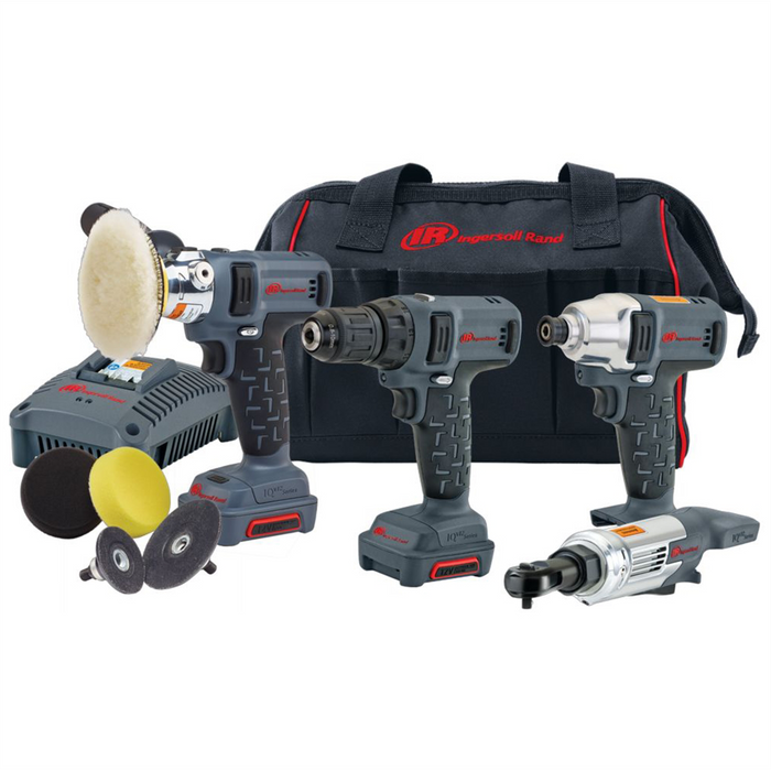 Ingersoll Rand 4 Piece Driver, Polisher/Sander, Ratchet and Drill IRTIQV12-401