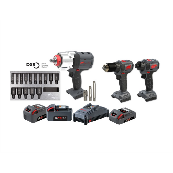 Ingersoll Rand IQV20 20V Impact Wrench Cordless Power Tool Kit - 3 Tools IRTIQV20-3W7D3