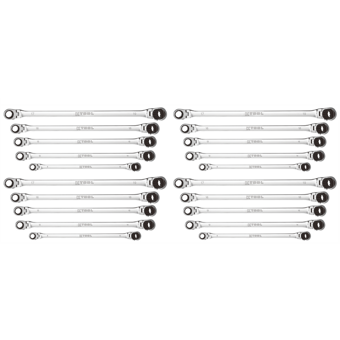 K Tool International 4 Sets of 5 Pc. Metric Double Box Univ Spline 90 Tooth KTIXDKITDBM10