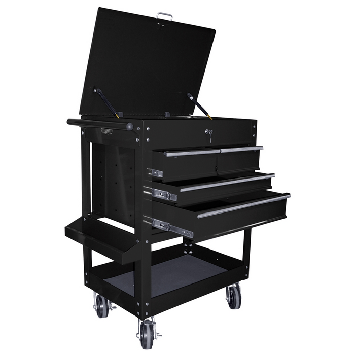 K Tool International Heavy Duty 4-Drawer Service Cart, Black KTI75145