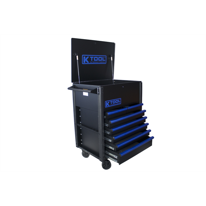 K Tool International Service Cart Premium 7 Drawer 750 Pound (Matte Black/Blue) KTI75153