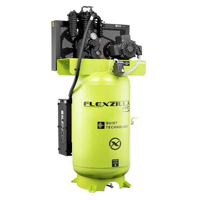 Legacy Manufacturing Flexzilla Pro 5 HP Air Compressor with Silencer, 80 Gallon, 1-Phase, 2-Stage Vertical – LEGFS05V080I1