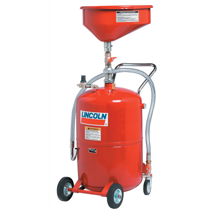 Lincoln Lubrication Pressurized Used Oil Steel Evacuation Drain - 20 Gallon Capacity Red LIN3614