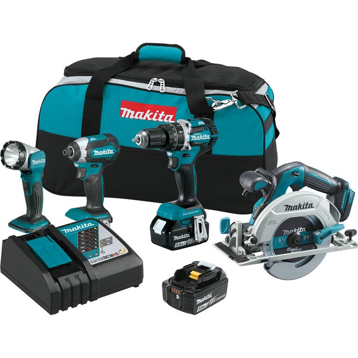 Makita 18V LXT Lithium-Ion 4-Pc. Combo Kit 5.0Ah MAKXT446T