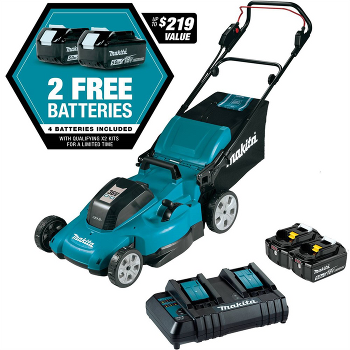 Makita 18V X2 21 Push Mower Kit MAKXML10CT1
