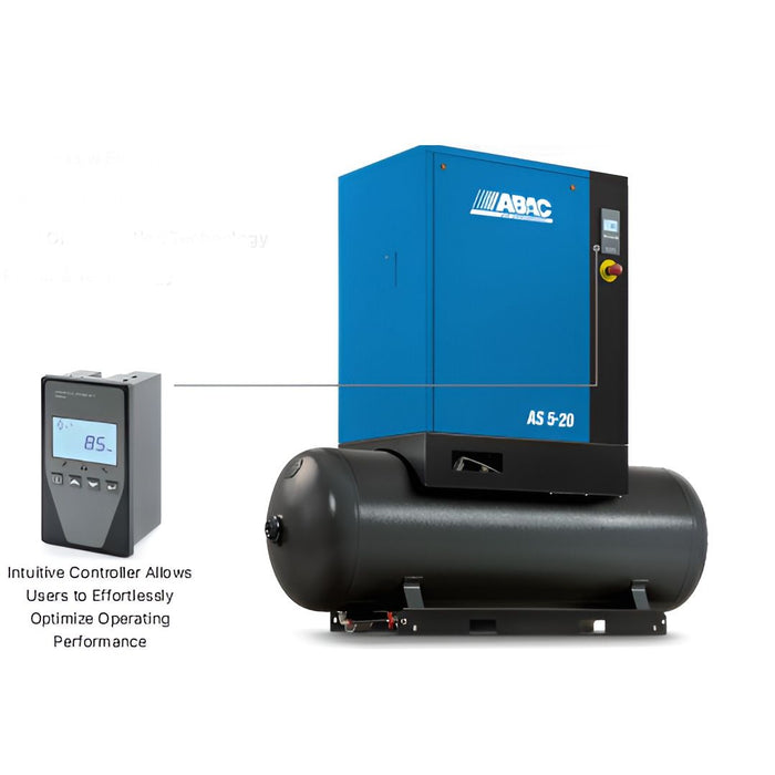 ABAC AS-B 5 HP Rotary Screw Air Compressor – 71 Gallon Eco-Friendly 3-in-1 System