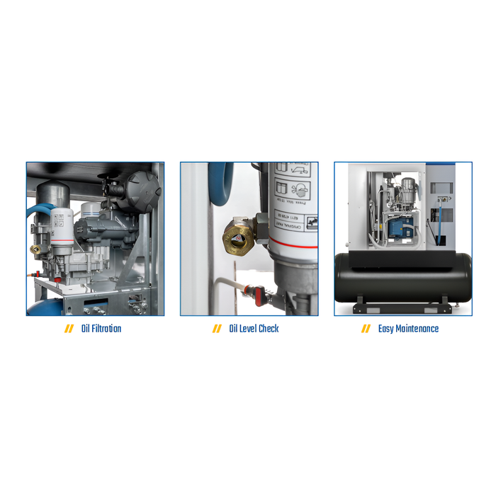 ABAC AS-B 5 HP Rotary Screw Air Compressor – 71 Gallon Eco-Friendly 3-in-1 System