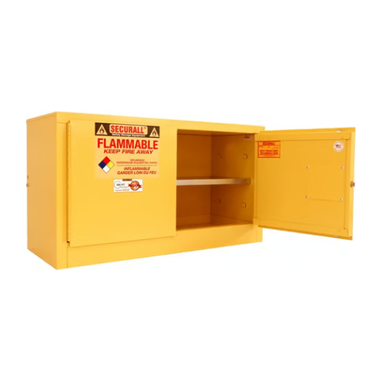 Flammable Liquid Storage Cabinet | 18 Gallon | 2 Door  | Wall Mountable | Self-Latch | Securall