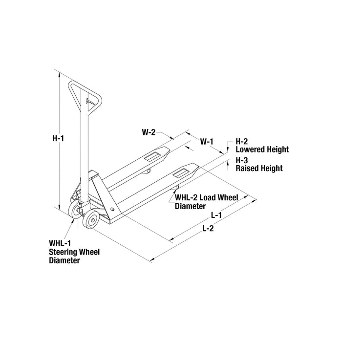 Wesco 272462 NTSHL21 Manual High‑Lift Pallet Truck – 2,200 lb Capacity, 21″×44.5″ Forks, 31.5″ Lift