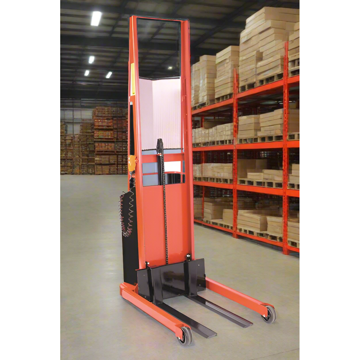 Powered Stacker | 3" x 25" Fork | 1000 lb Capacity | Fixed Base | Wesco Industrial Products 261029