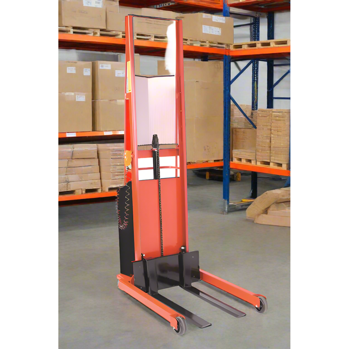 Straddle Fork Powered Stacker | 3" x 30" Fork | 1000 lb Capacity | Wesco Industrial Products
