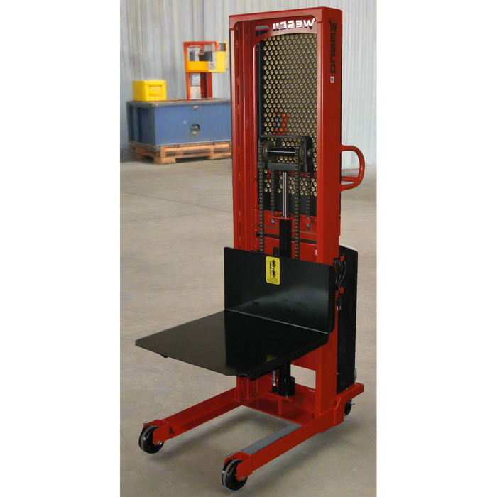 Powered Stacker | 24" x 24" Platform | 1500 lb Capacity | Fixed Base | Wesco Industrial Products 261074