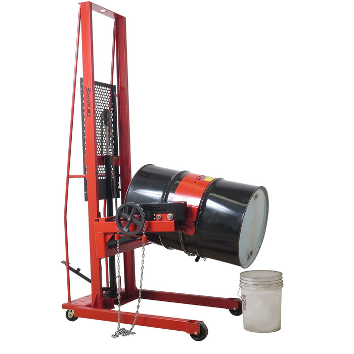 Wesco Manual Drum Rotator DRA‑55‑1K – 800 lb Capacity, Manual Gear Tilt
