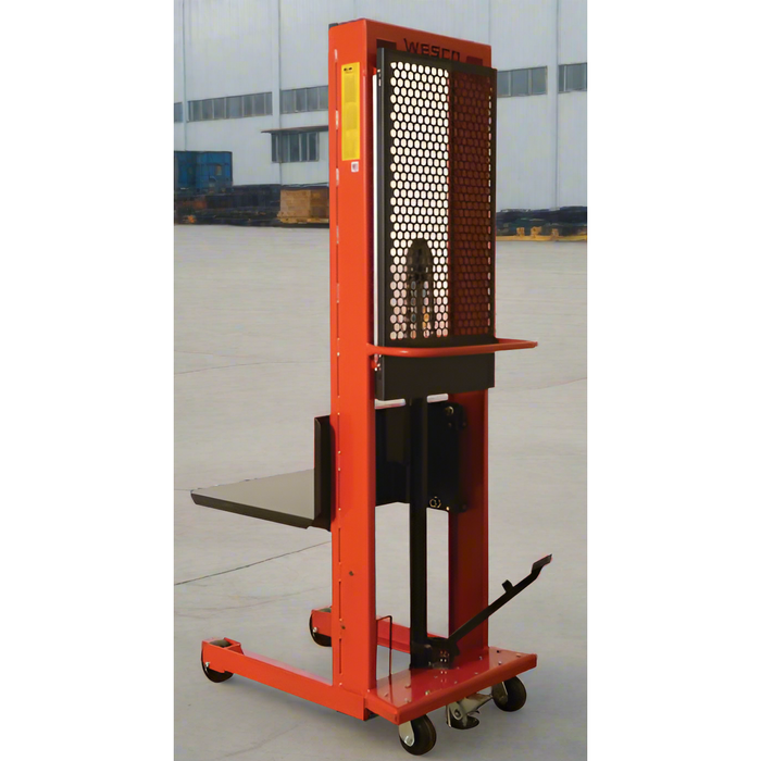 Wesco 260032 Standard Platform Hydraulic Stacker – 1,000 lb Capacity, 24″×24″ Platform, 60″ Lift