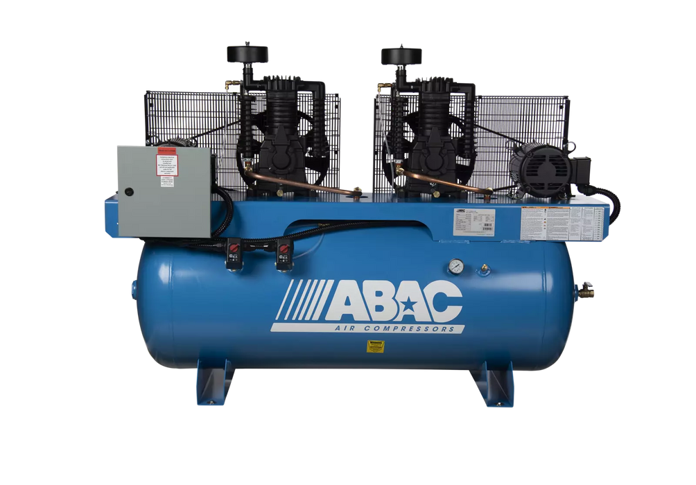 ABAC Ironman Duplex Cast-Iron Piston Air Compressor – Dual Pump, Programmable Control