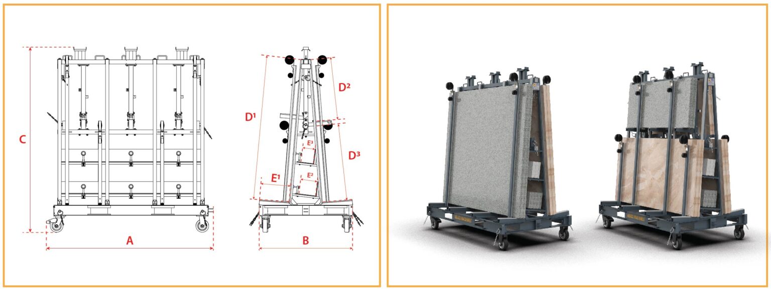 Abaco Bi-Level A-Frame – OSA7267-2T-M2 (2000 kg Rolling & 14,000 kg Stationary Capacity)