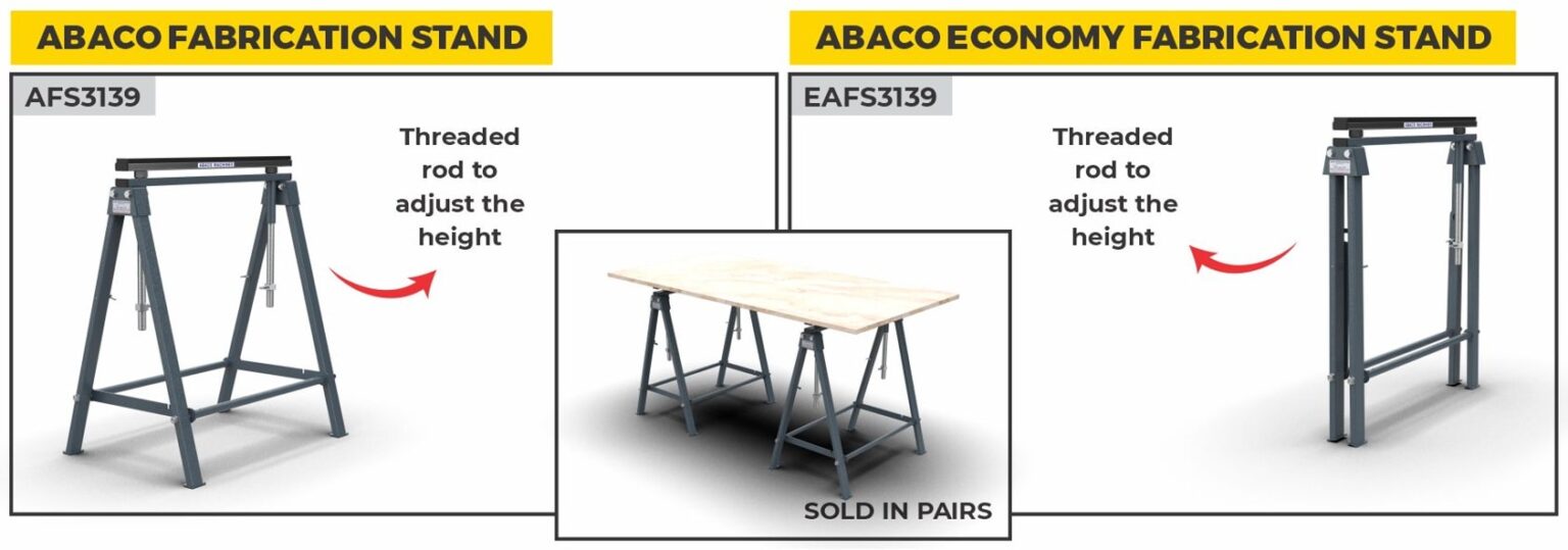 Abaco AFS3139 Fabrication Stand – Adjustable Stone Slab Support with Rubber Pads