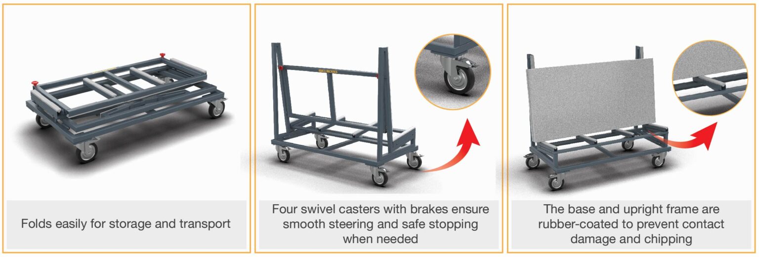 Abaco Folding Trolley Frame – Foldable Stone Slab Transport Frame (AFTF4332)