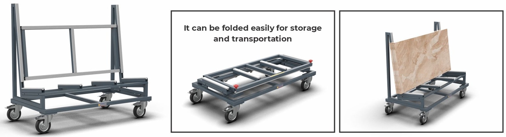 Abaco Folding Trolley Frame – Foldable Stone Slab Transport Frame (AFTF4332)