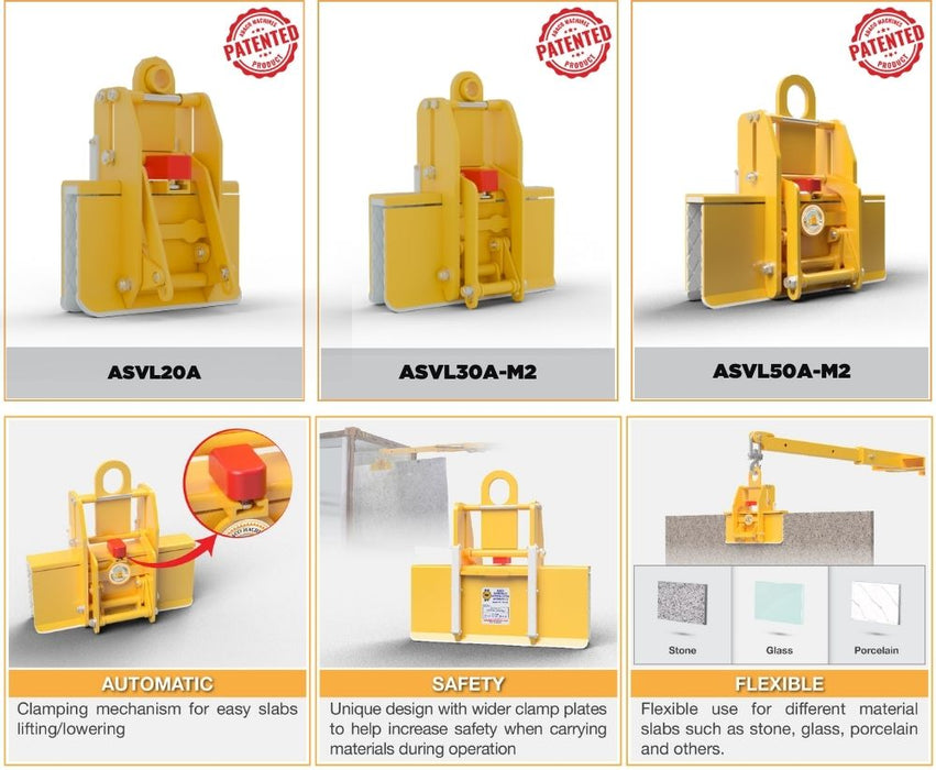 Abaco Super Multi Material Lifter Automatic – ASVL20A / ASVL30A-M2 / ASVL50A-M2 | Automatic Material & Slab Lifter