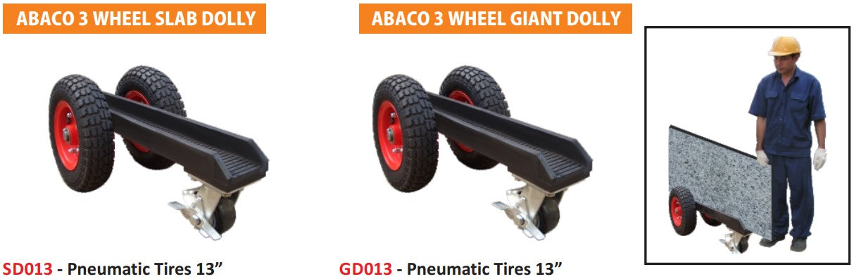 Abaco 3-Wheel Slab / Giant Dolly – Heavy-Duty Stone & Slab Transport Dolly (SD013 / GD013)