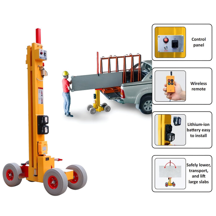 Abaco EZ-Pro Winch Cart – AEWC450-M2 (450 kg / 990 lb Slab Slider, Wireless Winch)