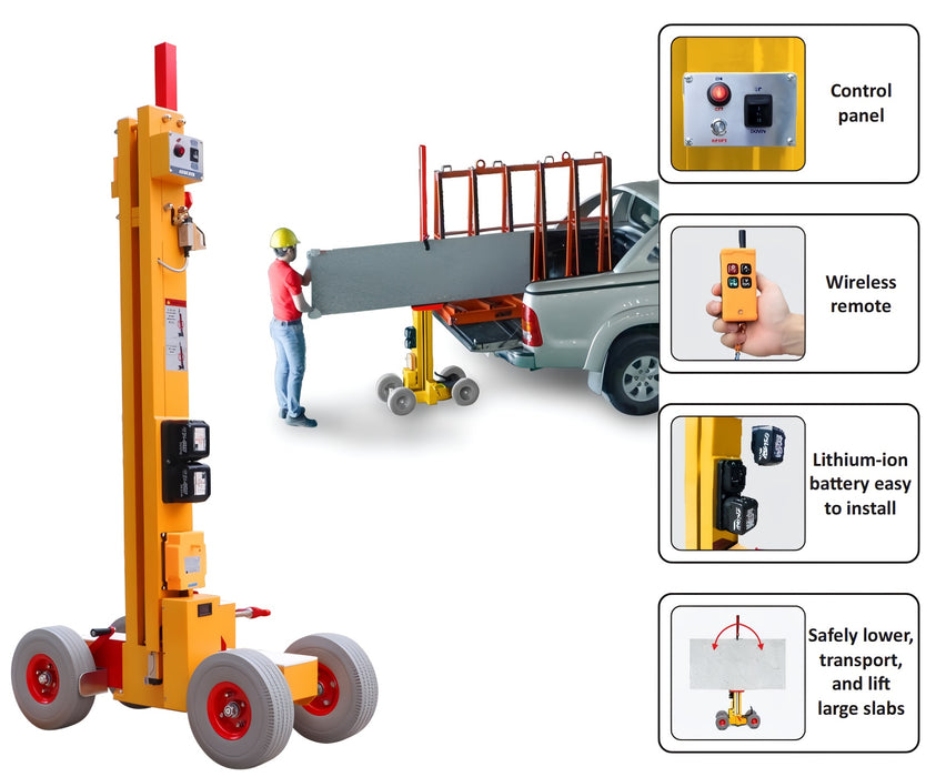 Abaco EZ-Pro Winch Cart – AEWC450-M2 (450 kg / 990 lb Slab Slider, Wireless Winch)