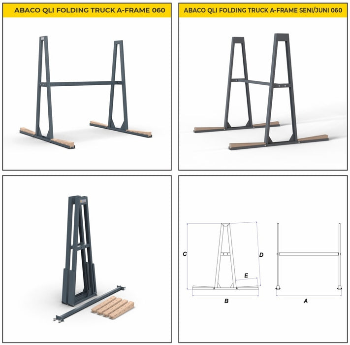 Abaco QLI Folding Truck A-Frame 060 – Foldable Stone Slab Storage & Handling Frame