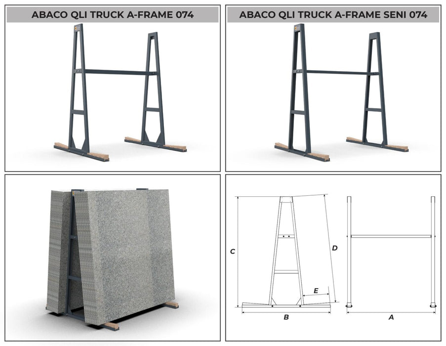 Abaco QLI Truck A-Frame AQTA074 / AQTAS074 – Industrial Slab Storage & Forklift Frame