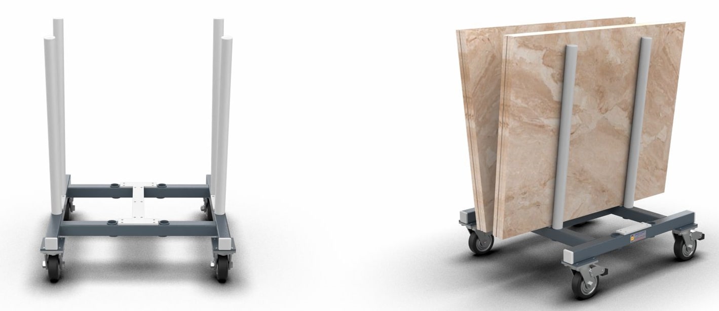 Abaco V-Cart – Heavy-Duty Compact Stone & Glass Slab Transport Cart (AVC3747)