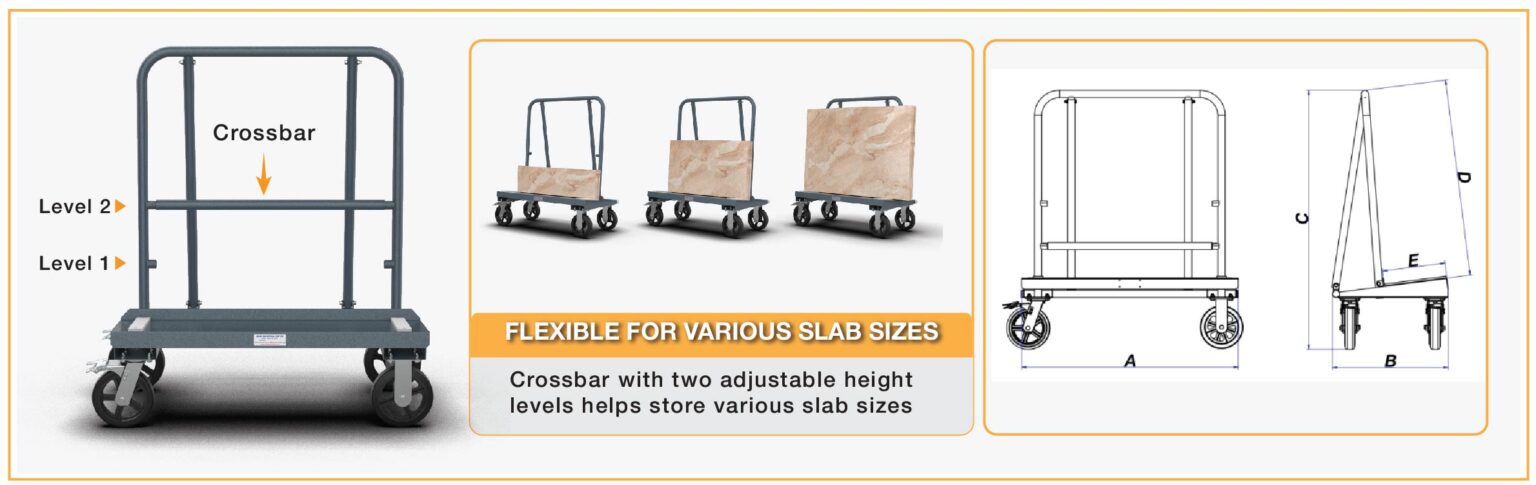 Abaco QLI Drywall Cart – Compact Stone & Panel Transport Cart (AQDC039-CS-M2)