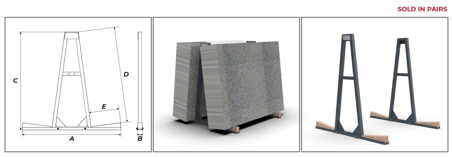 Abaco Standard A-Frame SAF060 – Industrial Stone Slab Storage Frame
