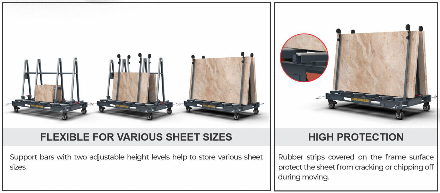 Abaco Folding One-Stop A-Frame – Foldable Stone & Slab Transport Rack (FOSA7547)
