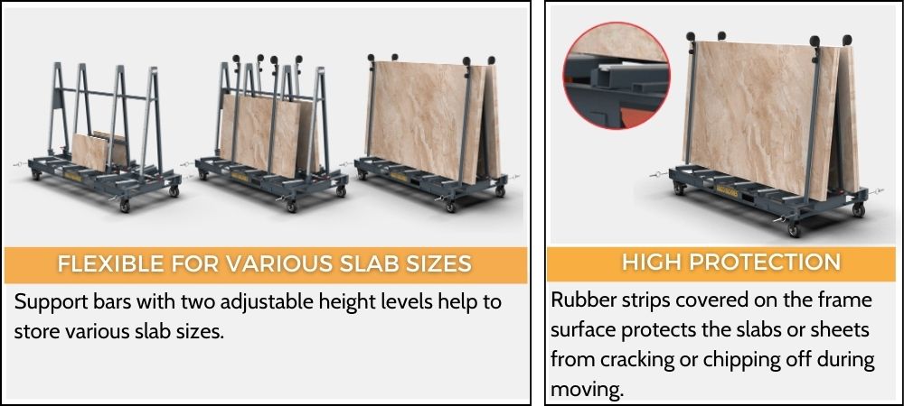 Abaco Folding One-Stop A-Frame – Foldable Slab & Panel Transport Rack (FOSA8759)