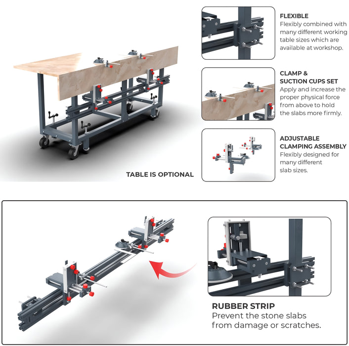 Abaco Miter Fit Clamp – AMFC200 (Lightweight Precision Slab Joining Tool)