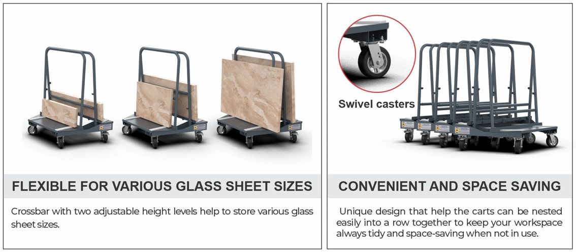 Abaco Nesting Dual Drywall Cart ANDWC049-M2 – Dual Slab Cart