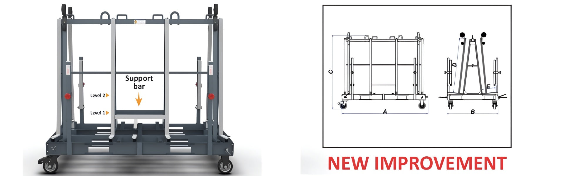 Abaco One Stop A-Frame – OSA-PRO-M3 (Modular Stone Slab Carrier & Storage Frame)