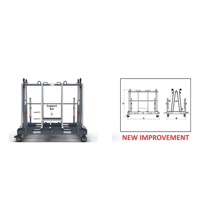 Abaco One Stop A-Frame – OSA-PRO-M3 (Modular Stone Slab Carrier & Storage Frame)