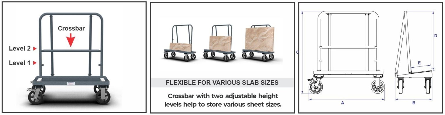 Abaco QLI Drywall Cart – Compact Stone & Panel Transport Cart (AQDC039-CS-M2)