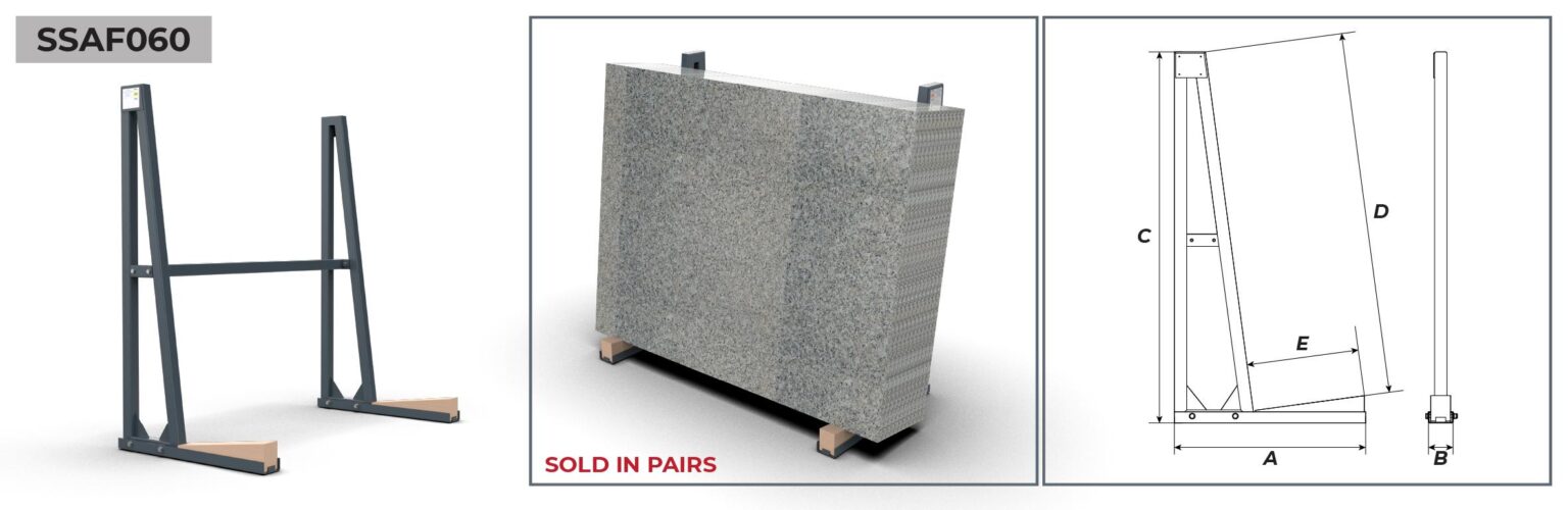 Abaco Single-Sided A-Frame SSAF060 – Stone Slab Storage Frame