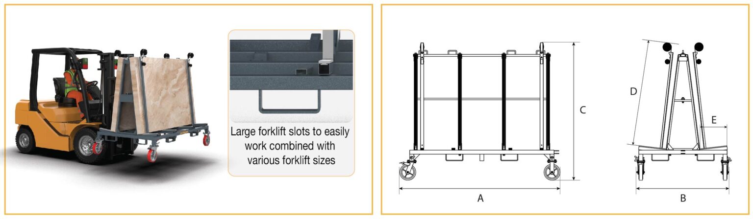 Abaco Smart One Stop A-Frame – SOSA Series (Mobile Modular Stone Slab Carrier)