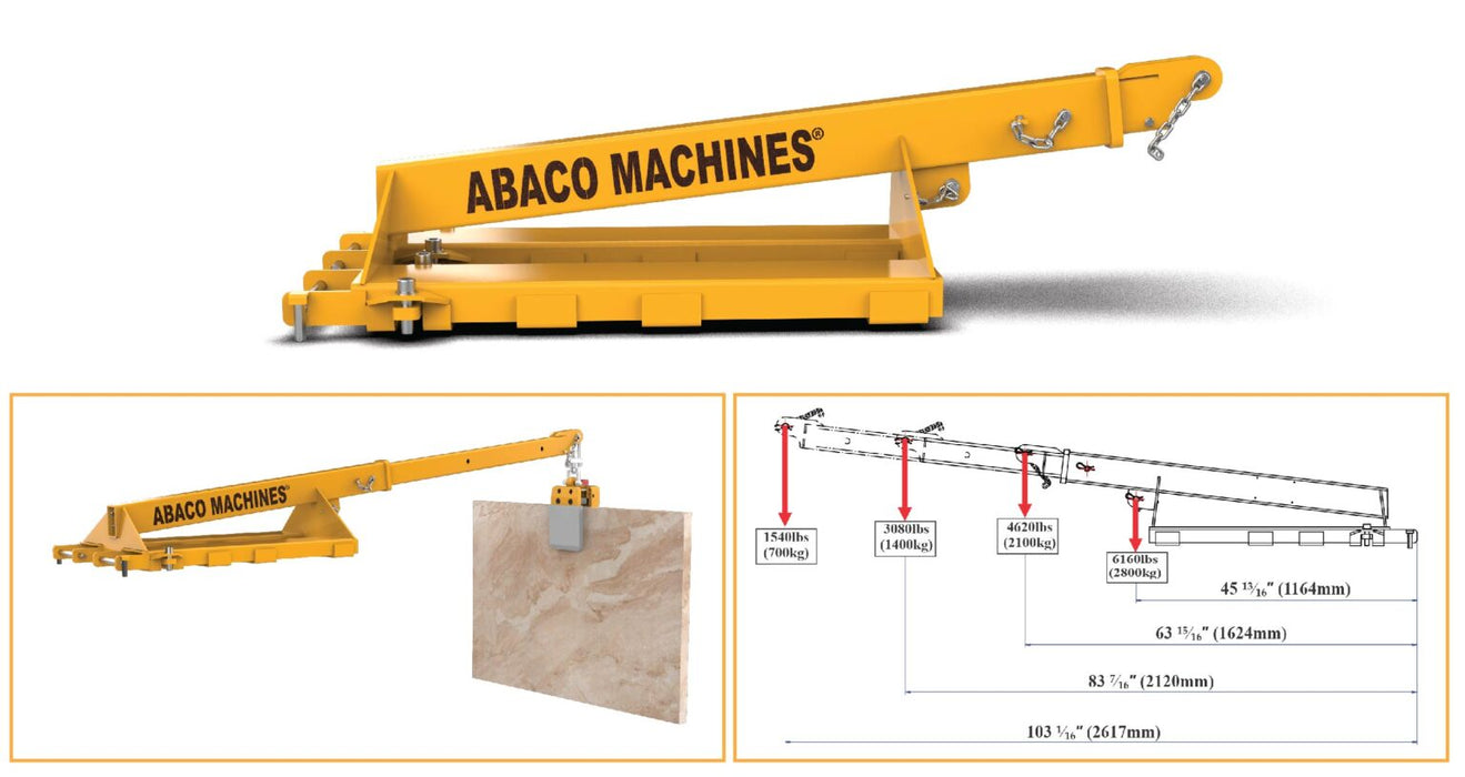Abaco Forklift Boom – AFJ25 (Adjustable Forklift Jib for Enhanced Reach)